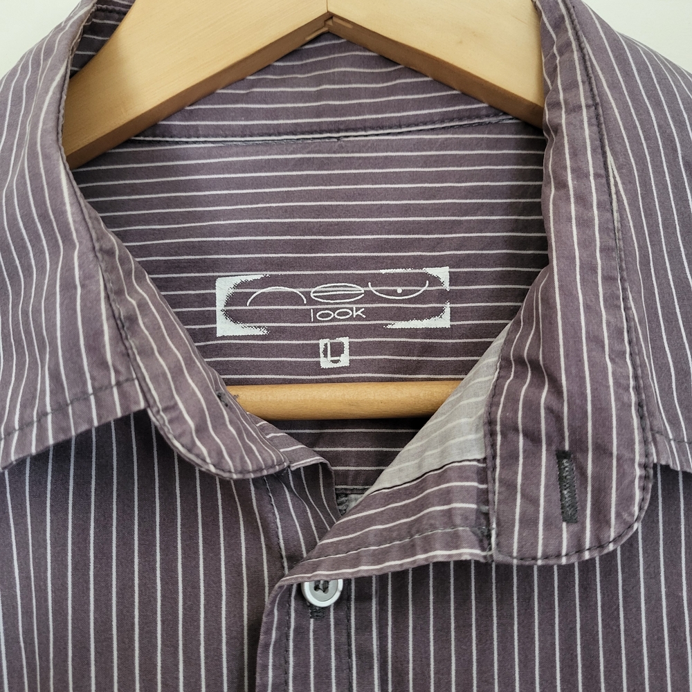 Men's Striped Shirt - Grey Large - Picture 4 of 7